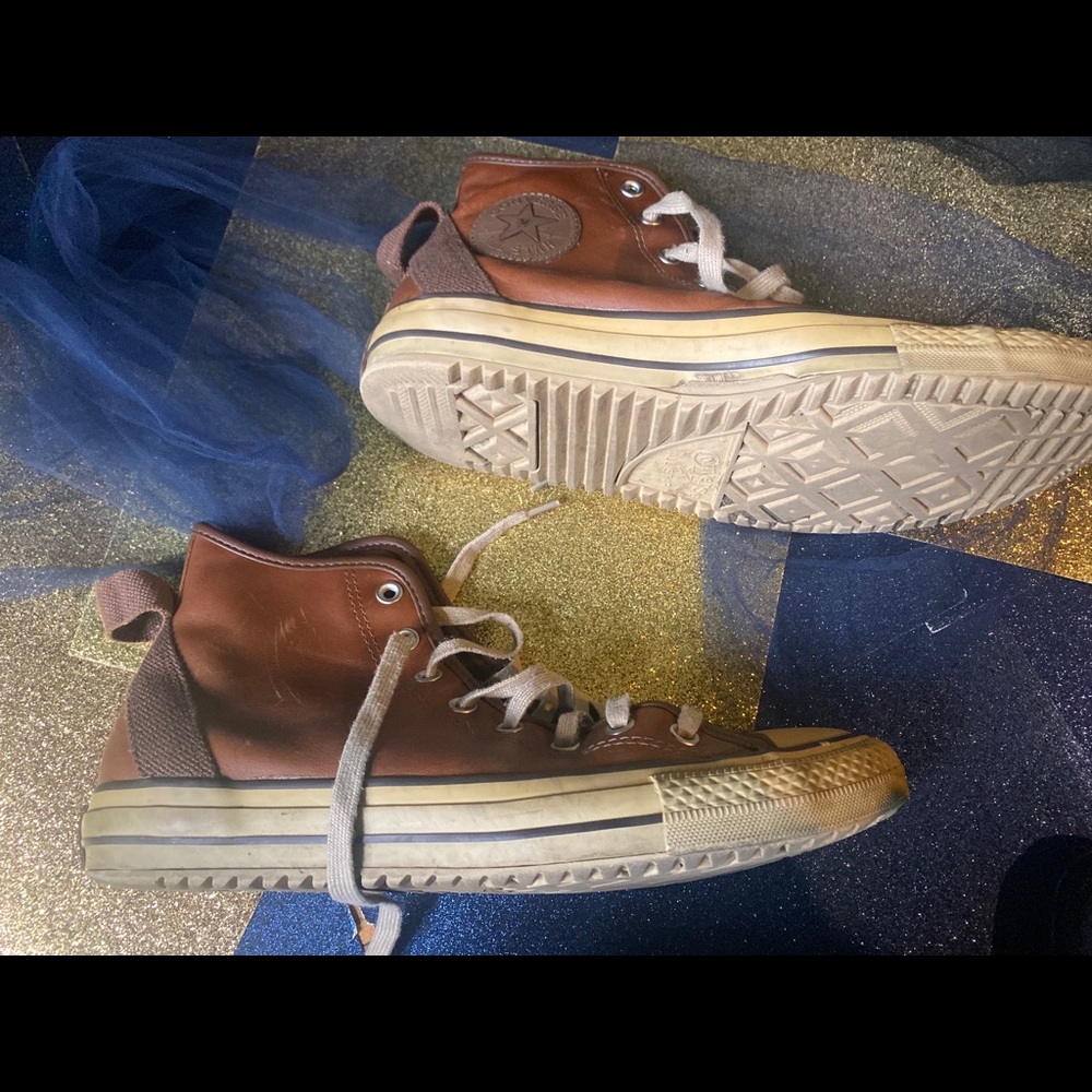 CONVERSE LTHR VTG WARM COGNAC Sneakers FLAWED RARE - Picture 9 of 16